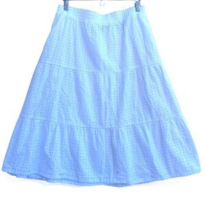 Lands’ End eyelet cotton midi skirt 2X